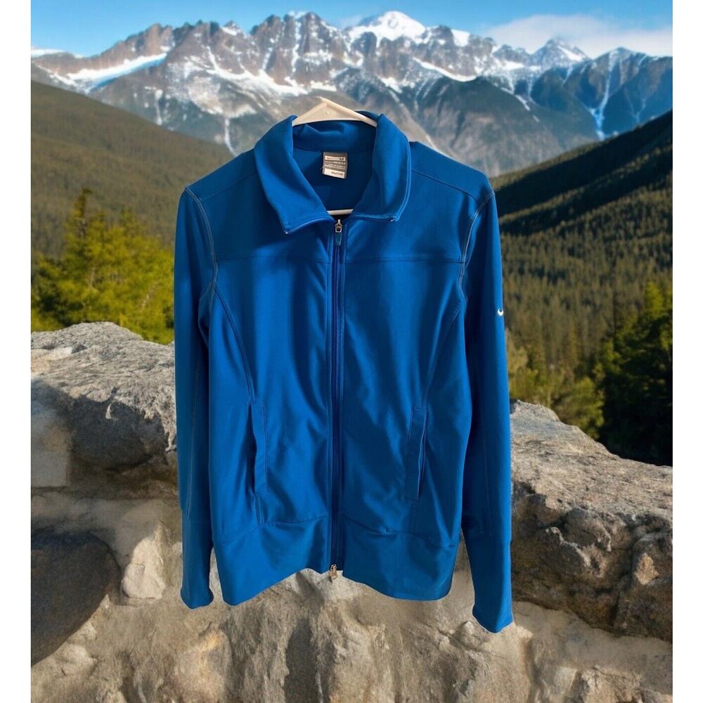 NIKE‎ STAY COOL DRI-FIT WOMEN'S RUNNING JACKET - SIZE MEDIUM (8-10) Blue
